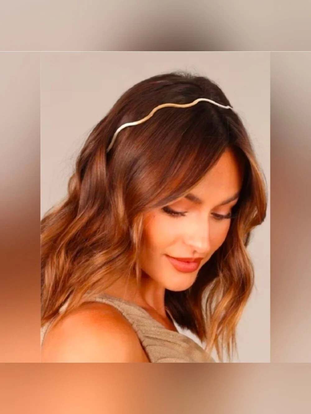 Gold Metal Dainty Wavy Headband BNIB